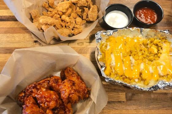 Wings, Cheese Corn, and Tenders